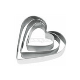 Set 3 Emporte-pieces Coeurs en Acier-inoxydable